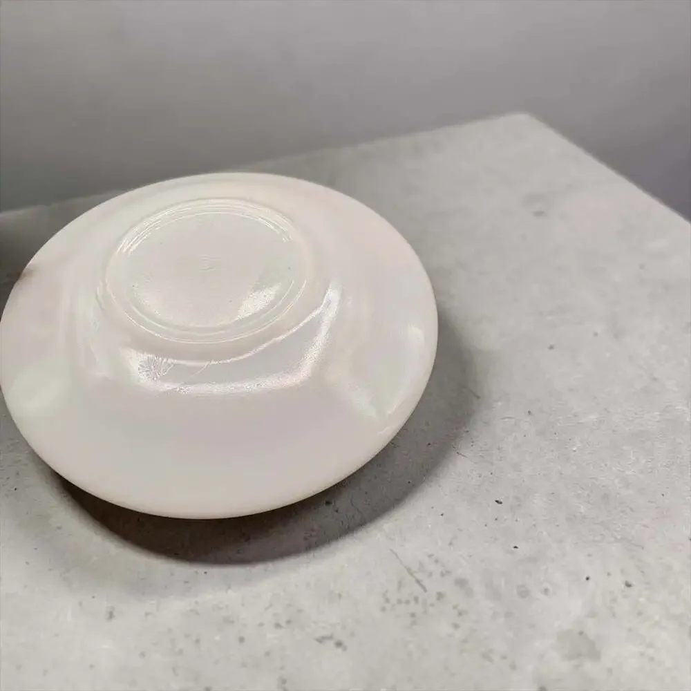 Hazel Atlas Ovide Cup And Saucer Rust Milk Glass